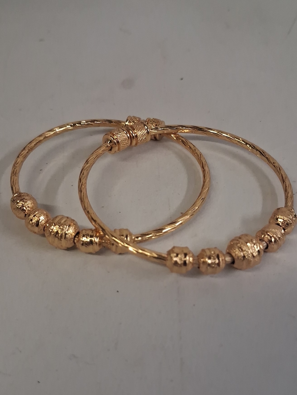 Indian Gold Beaded Women's Hoop Bracelet Set